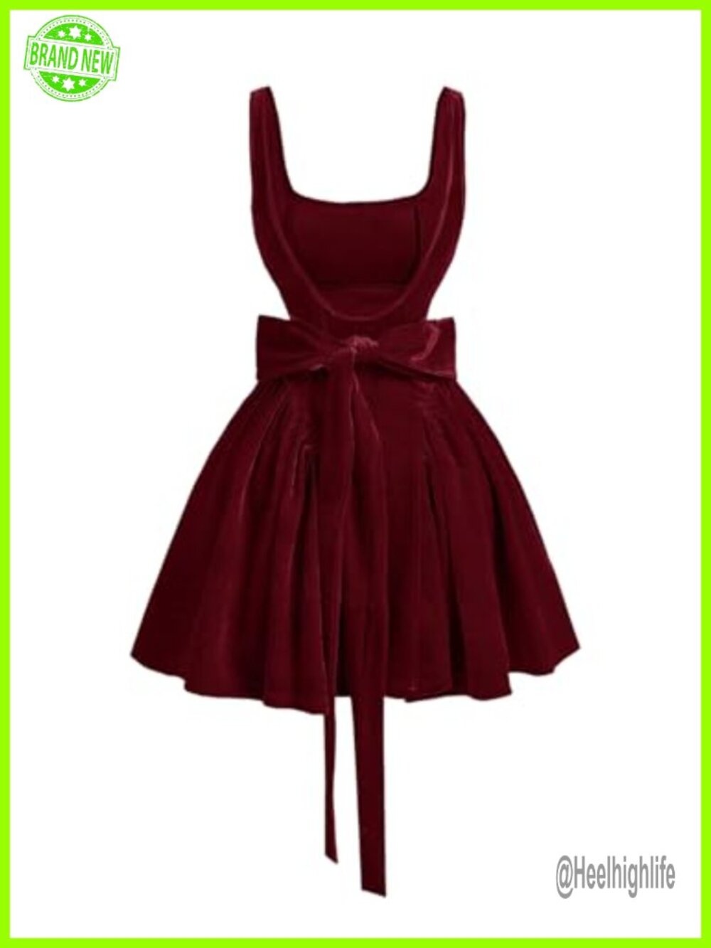 Women's Bow Velvet Mini Dress A Line Ruffle Flowy Holiday Cocktail Party